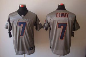 Nike Broncos #7 John Elway Grey Shadow Men's Embroidered NFL Elite Jersey