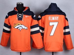 Nike Broncos #7 John Elway Orange Player Pullover NFL Hoodie
