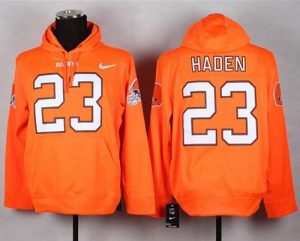 Nike Browns #23 Joe Haden Orange Pullover NFL Hoodie
