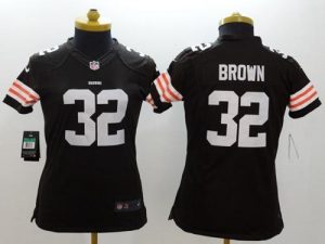 Nike Browns #32 Jim Brown Brown Team Color Women's Stitched NFL Limited Jersey