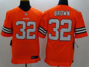 Nike Browns #32 Jim Brown Orange Alternate Men's Stitched NFL Elite Jersey