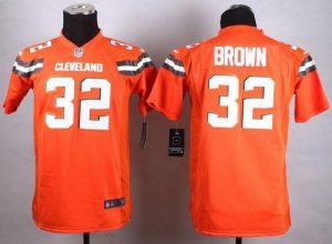 Nike Browns #32 Jim Brown Orange Alternate Youth Stitched NFL New Elite Jersey