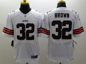 Nike Browns #32 Jim Brown White Men's Stitched NFL Elite Jersey