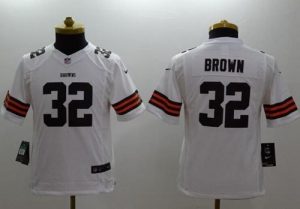 Nike Browns #32 Jim Brown White Youth Stitched NFL Limited Jersey