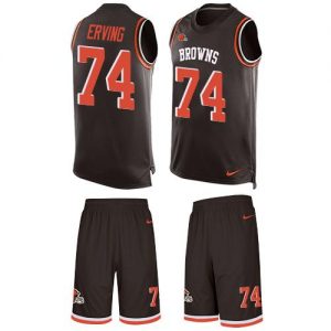 Nike Browns #74 Cameron Erving Brown Team Color Men's Stitched NFL Limited Tank Top Suit Jersey