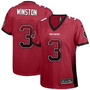 Nike Buccaneers #3 Jameis Winston Red Team Color Women's Stitched NFL Elite Drift Fashion Jersey
