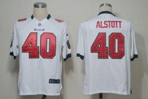 Nike Buccaneers #40 Mike Alstott White Men's Embroidered NFL Game Jersey