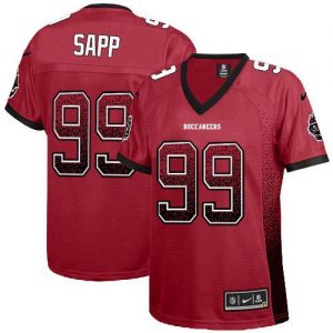 Nike Buccaneers #99 Warren Sapp Red Team Color Women's Embroidered NFL Elite Drift Fashion Jersey