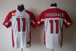 Nike Cardinals #11 Larry Fitzgerald White With C Patch Men's Embroidered NFL Elite Jersey