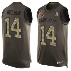 Nike Cardinals #14 J.J. Nelson Green Men's Stitched NFL Limited Salute To Service Tank Top Jersey