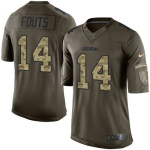 Nike Chargers #14 Dan Fouts Green Men's Stitched NFL Limited Salute to Service Jersey