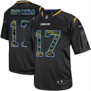 Nike Chargers #17 Philip Rivers Black Men's Stitched NFL Elite Camo Fashion Jersey