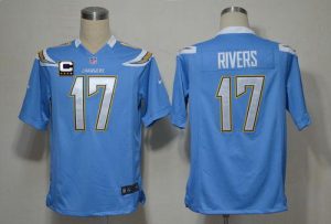 Nike Chargers #17 Philip Rivers Electric Blue Alternate With C Patch Men's Embroidered NFL Game Jersey
