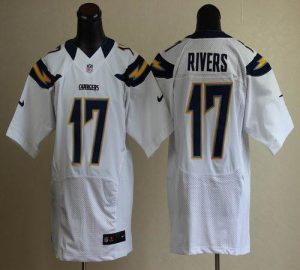 Nike Chargers #17 Philip Rivers White Men's Embroidered NFL Elite Jersey