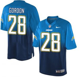 Nike Chargers #28 Melvin Gordon Electric Blue Navy Blue Men's Stitched NFL Elite Fadeaway Fashion Jersey