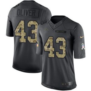 Nike Chargers #43 Branden Oliver Black Men's Stitched NFL Limited 2016 Salute to Service Jersey