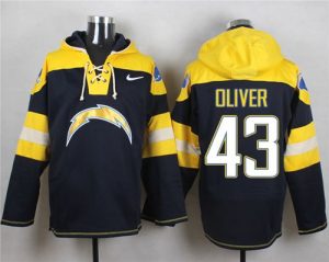 Nike Chargers #43 Branden Oliver Navy Blue Player Pullover NFL Hoodie