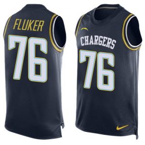 Nike Chargers #76 D.J. Fluker Navy Blue Team Color Men's Stitched NFL Limited Tank Top Jersey