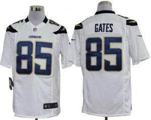 Nike Chargers #85 Antonio Gates White Men's Embroidered NFL Game Jersey