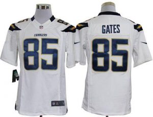 Nike Chargers #85 Antonio Gates White Men's Embroidered NFL Limited Jersey