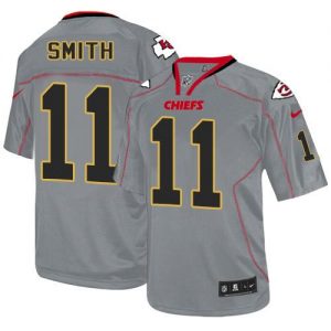 Nike Chiefs #11 Alex Smith Lights Out Grey Men's Embroidered NFL Elite Jersey