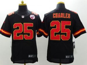 Nike Chiefs #25 Jamaal Charles Black Alternate Men's Stitched NFL Elite Jersey