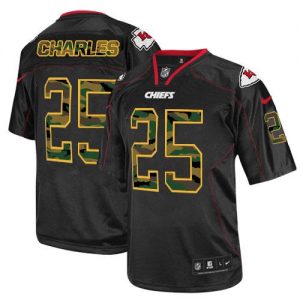 Nike Chiefs #25 Jamaal Charles Black Men's Stitched NFL Elite Camo Fashion Jersey