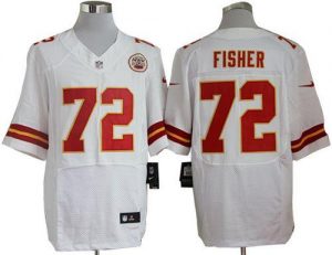Nike Chiefs #72 Eric Fisher White Men's Embroidered NFL Elite Jersey