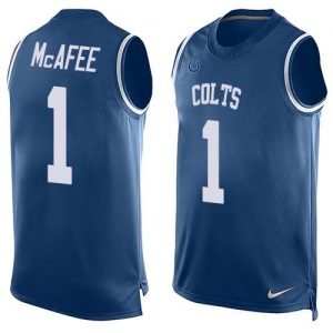 Nike Colts #1 Pat McAfee Royal Blue Team Color Men's Stitched NFL Limited Tank Top Jersey