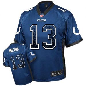 Nike Colts #13 T.Y. Hilton Royal Blue Team Color Men's Embroidered NFL Elite Drift Fashion Jersey