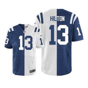 Nike Colts #13 T.Y. Hilton Royal Blue White Men's Stitched NFL Elite Split Jersey