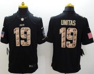 Nike Colts #19 Johnny Unitas Black Men's Stitched NFL Limited Salute to Service Jersey