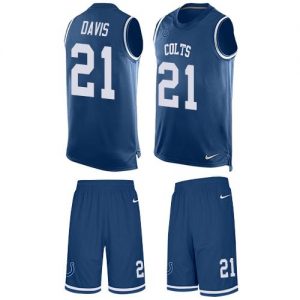 Nike Colts #21 Vontae Davis Royal Blue Team Color Men's Stitched NFL Limited Tank Top Suit Jersey