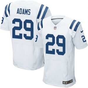 Nike Colts #29 Mike Adams White Men's Stitched NFL Elite Jersey