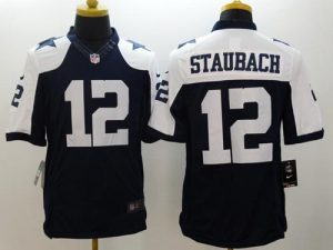 Nike Cowboys #12 Roger Staubach Navy Blue Thanksgiving Throwback Men's Stitched NFL Limited Jersey
