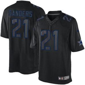 Nike Cowboys #21 Deion Sanders Black Men's Embroidered NFL Impact Limited Jersey