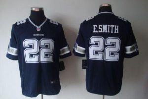 Nike Cowboys #22 Emmitt Smith Navy Blue Team Color Men's Embroidered NFL Limited Jersey