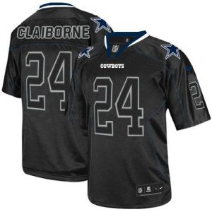 Nike Cowboys #24 Morris Claiborne Lights Out Black Men's Embroidered NFL Elite Jersey