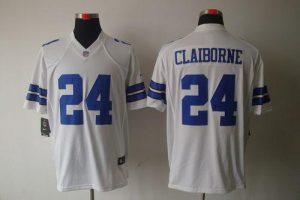 Nike Cowboys #24 Morris Claiborne White Men's Embroidered NFL Limited Jersey