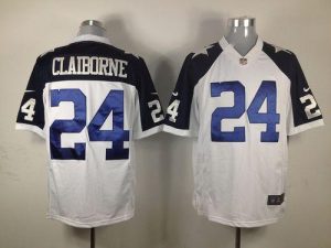 Nike Cowboys #24 Morris Claiborne White Thanksgiving Men's Throwback Embroidered NFL Limited Jersey