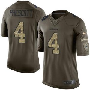 Nike Cowboys #4 Dak Prescott Green Men's Stitched NFL Limited Salute To Service Jersey