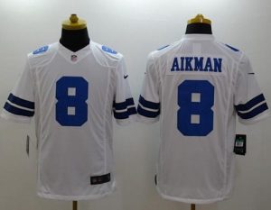 Nike Cowboys #8 Troy Aikman White Men's Stitched NFL Limited Jersey