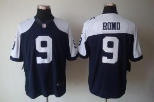 Nike Cowboys #9 Tony Romo Navy Blue Thanksgiving Men's Throwback Embroidered NFL Limited Jersey
