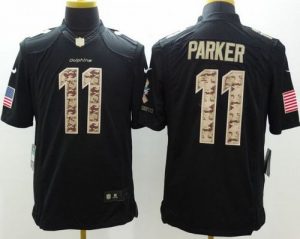 Nike Dolphins #11 DeVante Parker Black Men's Stitched NFL Limited Salute to Service Jersey