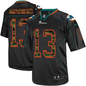 Nike Dolphins #13 Dan Marino Black Men's Embroidered NFL Elite Camo Fashion Jersey