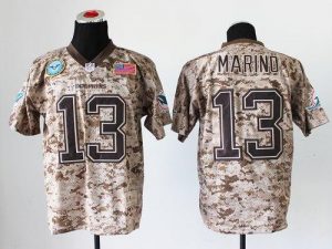 Nike Dolphins #13 Dan Marino Camo Men's Stitched NFL New Elite USMC Jersey
