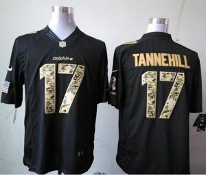 Nike Dolphins #17 Ryan Tannehill Black Men's Stitched NFL Limited Salute to Service Jersey