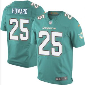 Nike Dolphins #25 Xavien Howard Aqua Green Team Color Men's Stitched NFL New Elite Jersey