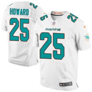 Nike Dolphins #25 Xavien Howard White Men's Stitched NFL New Elite Jersey
