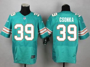 Nike Dolphins #39 Larry Csonka Aqua Green Alternate Men's Stitched NFL Elite Jersey
